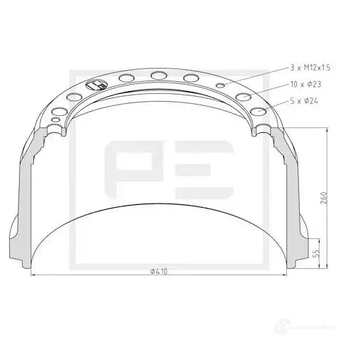 Тормозной барабан PETERS ENNEPETAL 1438362494 01652600a Z0G4PY A изображение 0