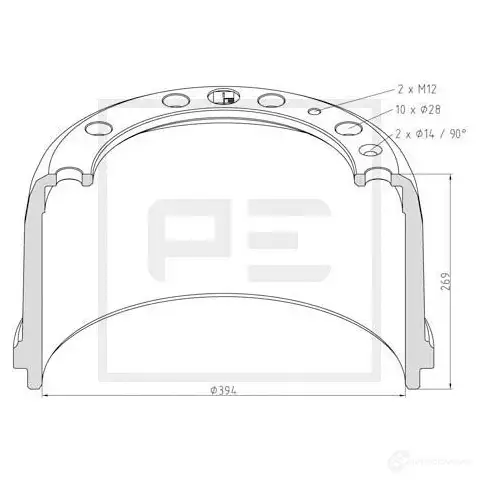 Тормозной барабан PETERS ENNEPETAL 14606900a 1438362514 D5 54HO