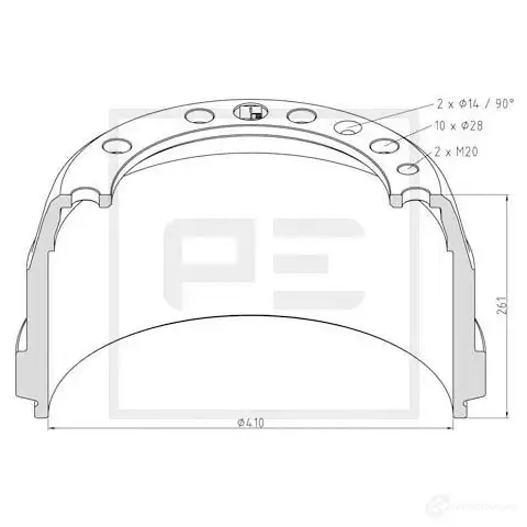 Тормозной барабан PETERS ENNEPETAL U YA193 14607000a 1438362529