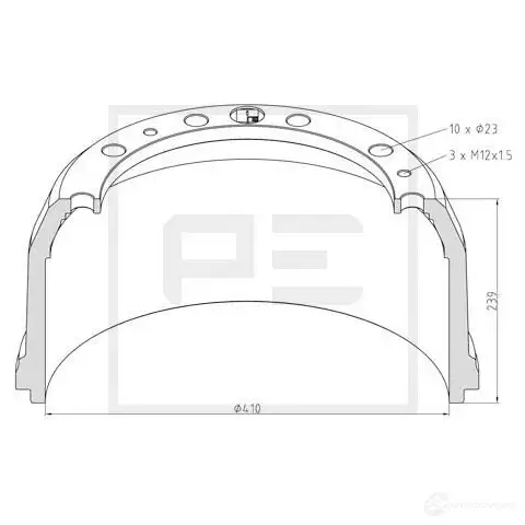 Тормозной барабан PETERS ENNEPETAL 1438362534 GLB2 F 01644200a изображение 0