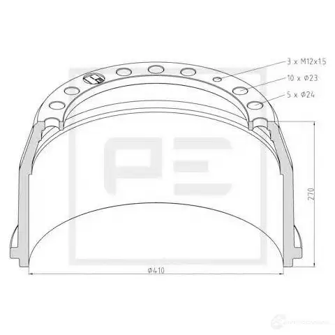 Тормозной барабан PETERS ENNEPETAL 2HRYT 33 1438362543 03640100a