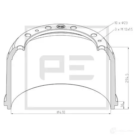Тормозной барабан PETERS ENNEPETAL 1438362559 5 FFEX 01652800a