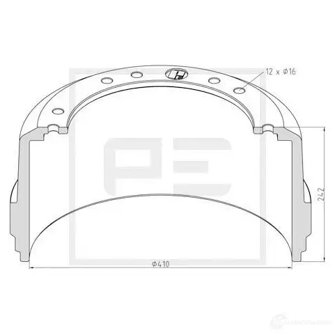 Тормозной барабан PETERS ENNEPETAL JYGD L 1438362567 34610000a