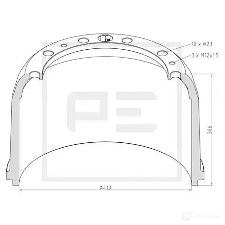 Тормозной барабан PETERS ENNEPETAL 01644300a V E9OLY 1438362574