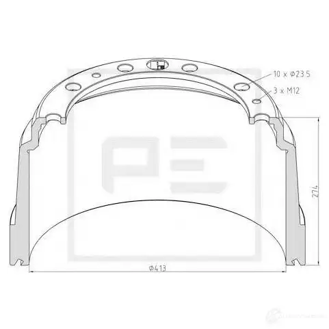 Тормозной барабан PETERS ENNEPETAL 1438362640 7BD KOF 12607700a изображение 0