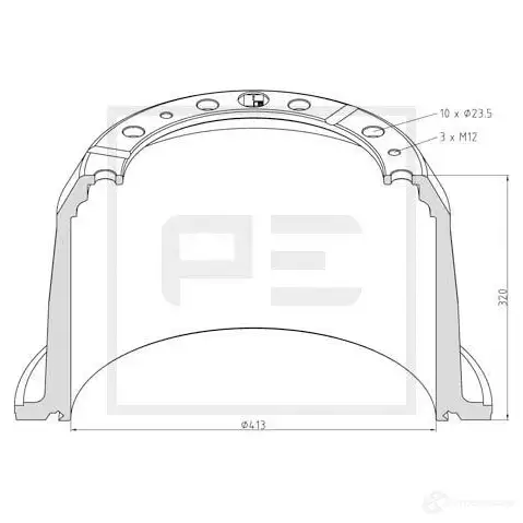 Тормозной барабан PETERS ENNEPETAL 1438362651 12606600a 23FD Y