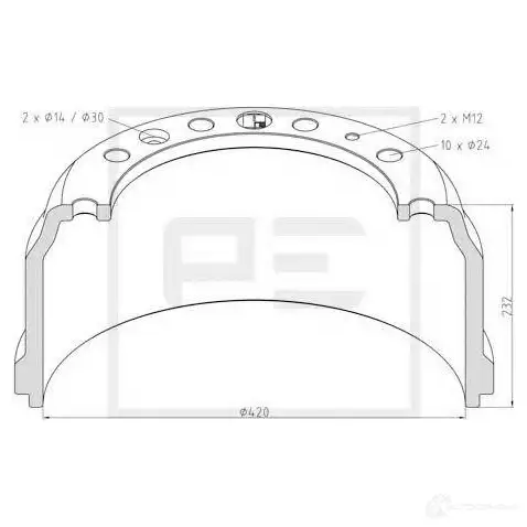Тормозной барабан PETERS ENNEPETAL 1438362665 10602700a A22WL 6
