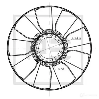 Крыльчатка охлаждения двигателя PETERS ENNEPETAL 1438758562 02021400a J1LV8M D изображение 0