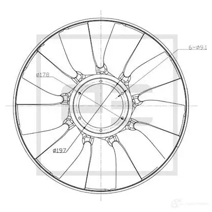 Крыльчатка охлаждения двигателя PETERS ENNEPETAL 1438758564 E19J I 02021100a