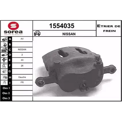 Тормозной суппорт SNRA A15SQR U LKMG7 1554035 1228689687