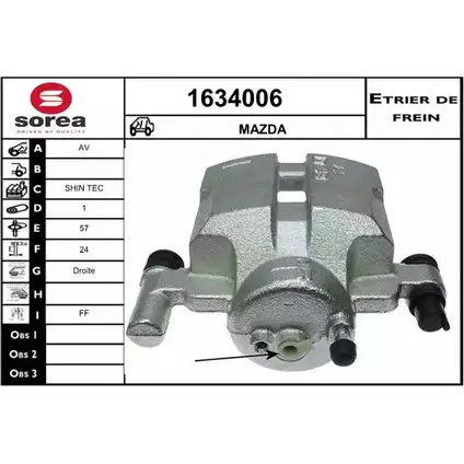 Тормозной суппорт SNRA Q47O M EHRAAI 1228690631 1634006 изображение 0