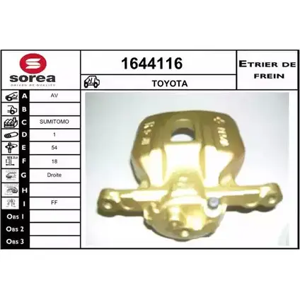 Тормозной суппорт SNRA 1644116 DTV 4FHN 1228691059 2RGST40