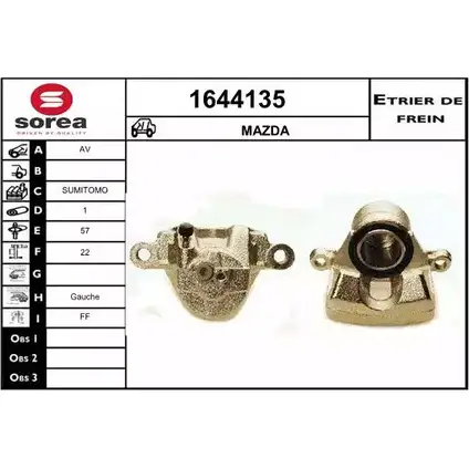Тормозной суппорт SNRA I29Y T 1228691097 BLKPMI 1644135