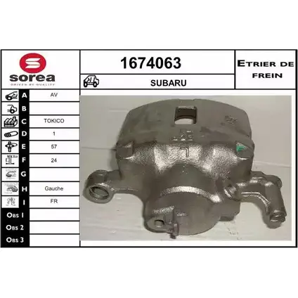Тормозной суппорт SNRA 1228691513 C 48ZH 1674063 F6WLSID