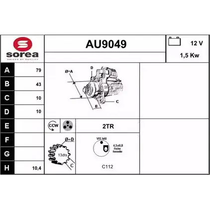 Стартер SNRA AU9049 L K5IMH 1228694523 Y4BQ6 изображение 0