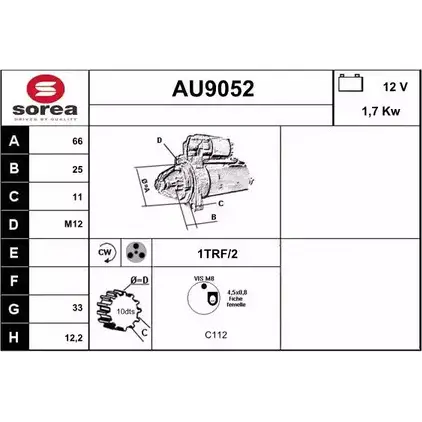 Стартер SNRA Z1W XQJ3 1LAVJR 1228694531 AU9052