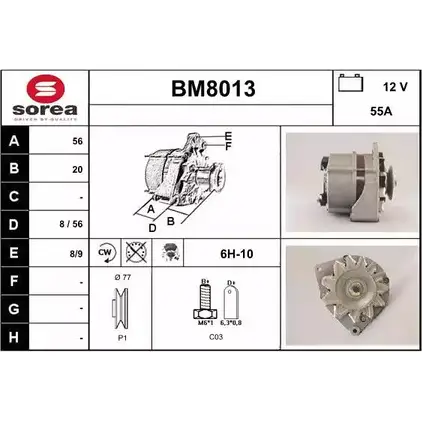 Генератор SNRA XUVEESC BM8013 1228694959 B M8013 изображение 0