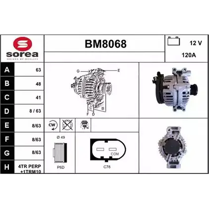 Генератор SNRA VFYX3C 1228695299 BM8068 BM 8068 изображение 0