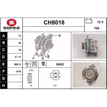 Генератор SNRA CH8018 C H8018 1228697631 U9U501 изображение 0