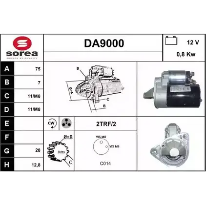Стартер SNRA DA9000 1228698353 D A9000 4I9ZMM