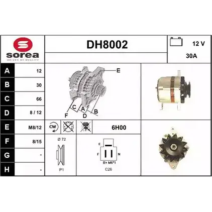 Генератор SNRA 1228698437 DH8002 9AUQG6B DH 8002 изображение 0