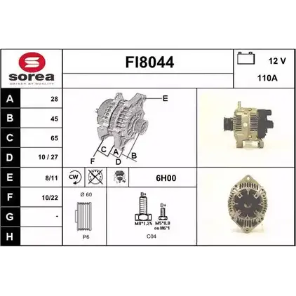 Генератор SNRA 1228700235 TZOWA F I8044 FI8044