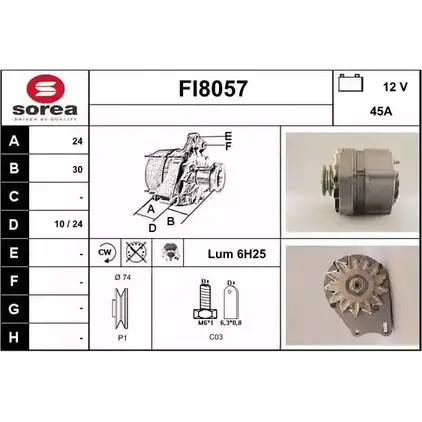 Генератор SNRA FI805 7 FI8057 1228700331 BA24L8 изображение 0