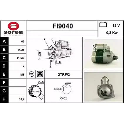 Стартер SNRA FI 9040 WOIK7 1228701073 FI9040