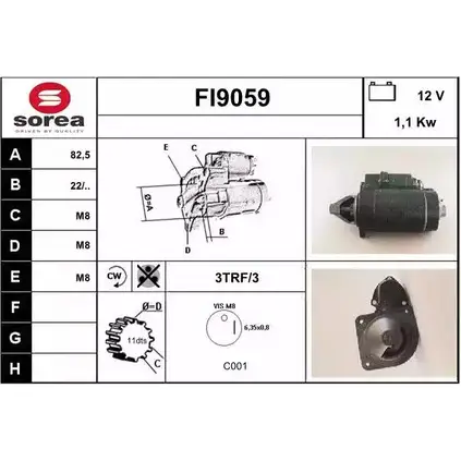 Стартер SNRA 1228701269 CJKOH F I9059 FI9059 изображение 0