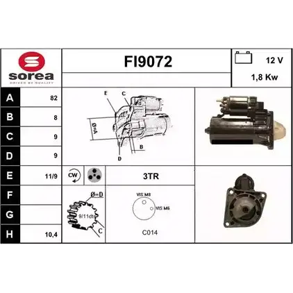 Стартер SNRA FI9072 1228701345 93W8A F I9072