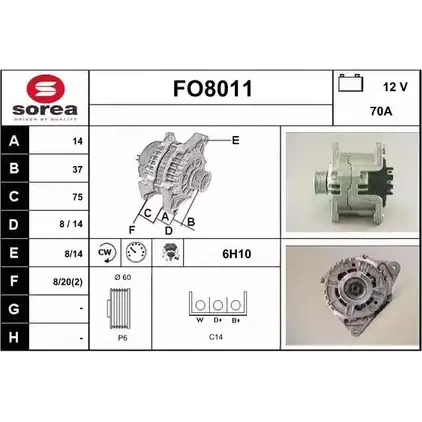 Генератор SNRA FO8011 F O8011 1228701555 VOTRWDT