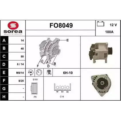 Генератор SNRA 1228701917 FO 8049 2CO87A2 FO8049 изображение 0