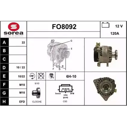 Генератор SNRA YPHP0 FO8092 1228702379 FO80 92 изображение 0