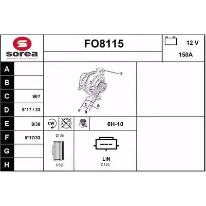 Генератор SNRA UMBWUID FO8115 9LC 8KX 1228702661 изображение 0