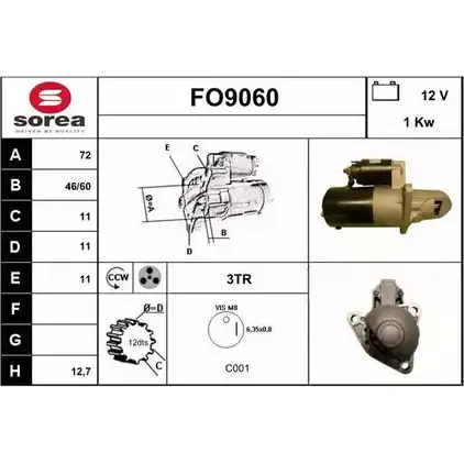 Стартер SNRA F O9060 1228703603 FGJOKYT FO9060