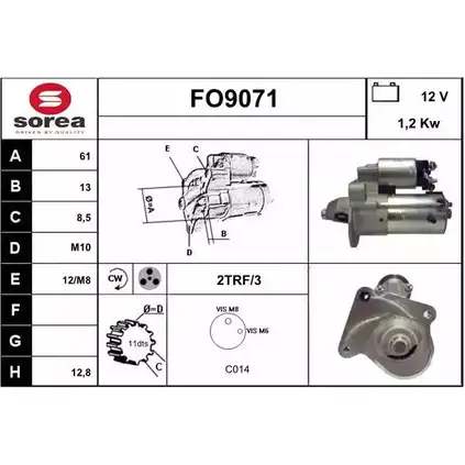 Стартер SNRA 1228703821 FO90 71 RYQRY FO9071