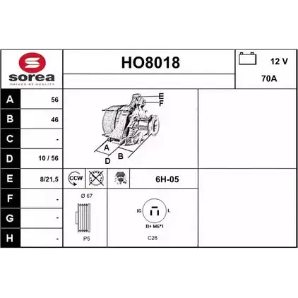 Генератор SNRA HO8 018 MEVK2 HO8018 1228704337 изображение 0