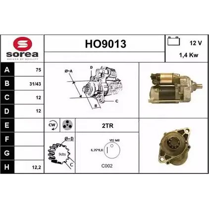 Стартер SNRA JN15I0 HO 9013 1228704791 HO9013 изображение 0