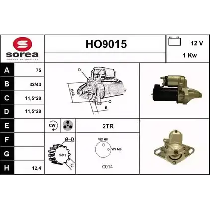 Стартер SNRA 8G3YR 1228704833 HO9015 HO90 15
