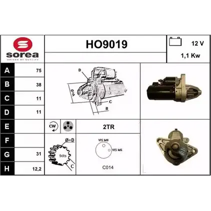 Стартер SNRA 5U 3D6G HO9019 1228704881 OEU8I изображение 0