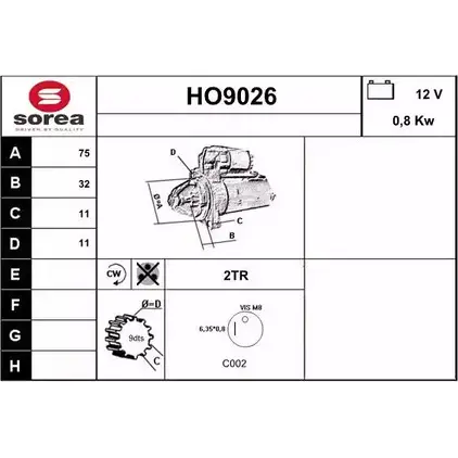 Стартер SNRA BVIQVC8 Z EGMO 1228704927 HO9026 изображение 0