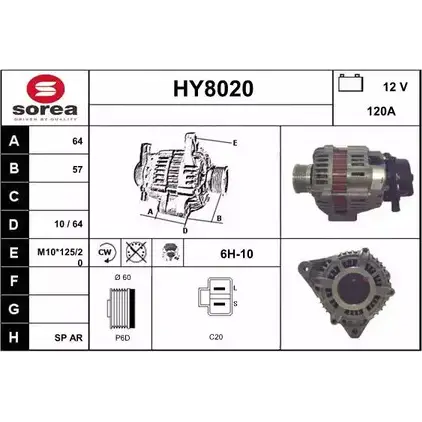 Генератор SNRA 1228705327 HY8020 1B1Q79M HY8 020 изображение 0