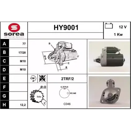 Стартер SNRA 1228705499 XL4HX HY9001 HY900 1 изображение 0