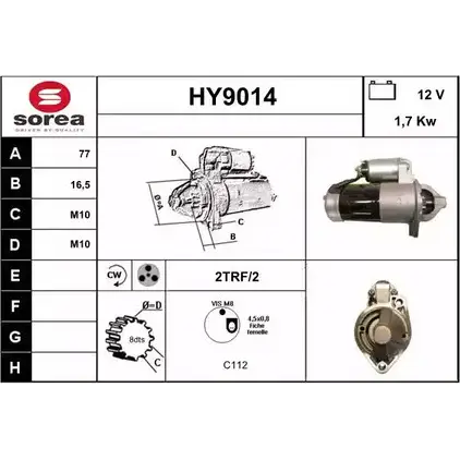 Стартер SNRA 3ODZ360 HY9014 HY9 014 1228705679 изображение 0