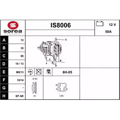 Генератор SNRA 1228705983 IS8006 7JSBUTY IS80 06 изображение 0