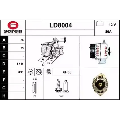 Генератор SNRA L D8004 B9ET8JW 1228708183 LD8004 изображение 0