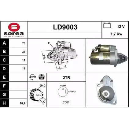 Стартер SNRA KATOS LD9003 LD 9003 1228708231