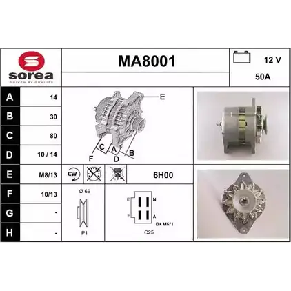 Генератор SNRA 1228708761 M A8001 MA8001 1TQQAB