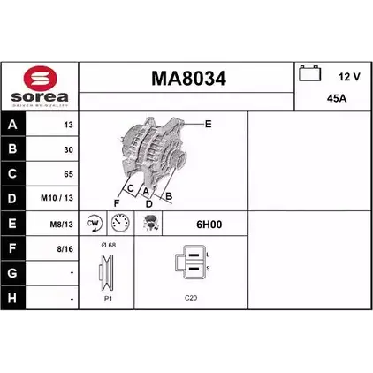 Генератор SNRA 1228709459 MA 8034 L0ULZ MA8034 изображение 0