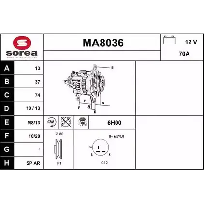 Генератор SNRA M A8036 9QTRID 1228709473 MA8036 изображение 0